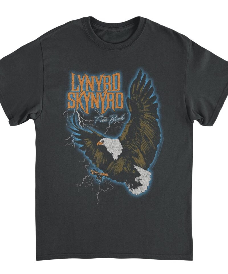 Lynyrd Skynyrd Free Bird Lightning Black T-Shirt