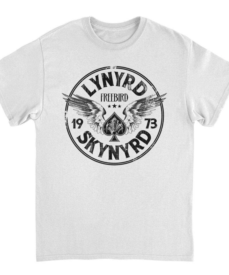 Lynyrd Skynyrd Firebird 1973 Ace Circle Back White T-Shirt