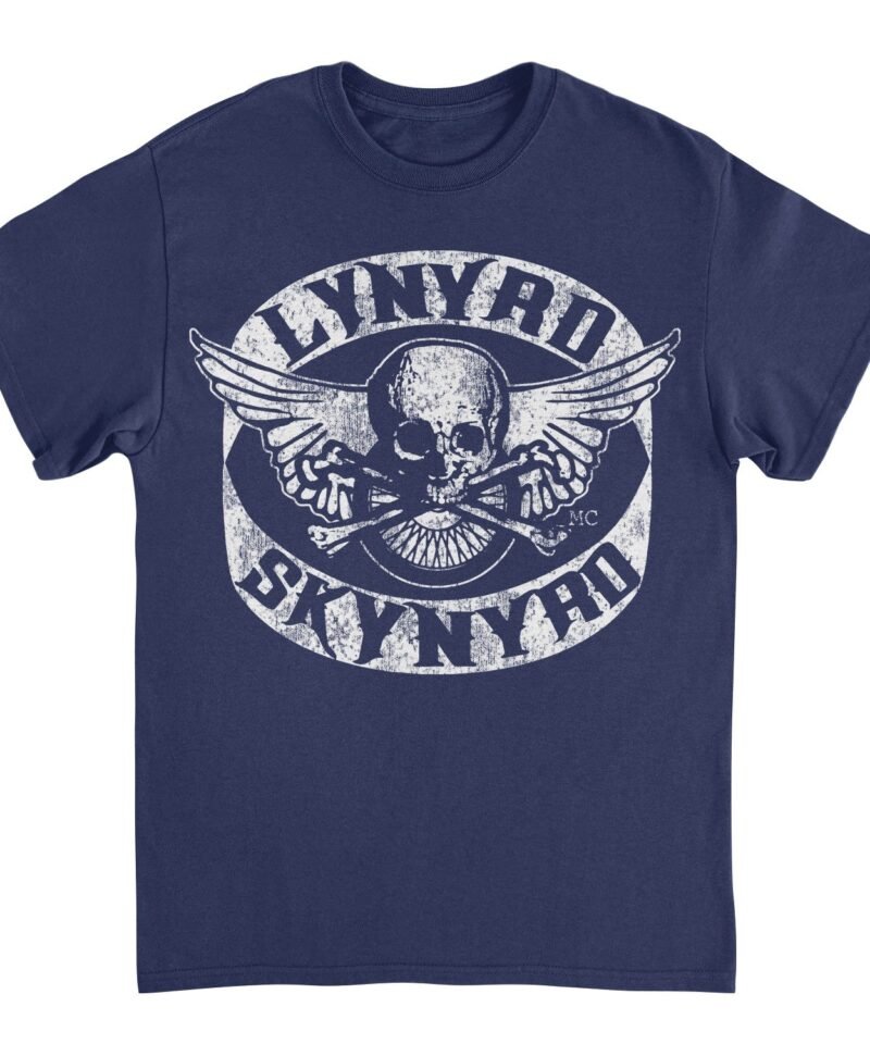 Lynyrd Skynyrd Skull White Navy T-Shirt