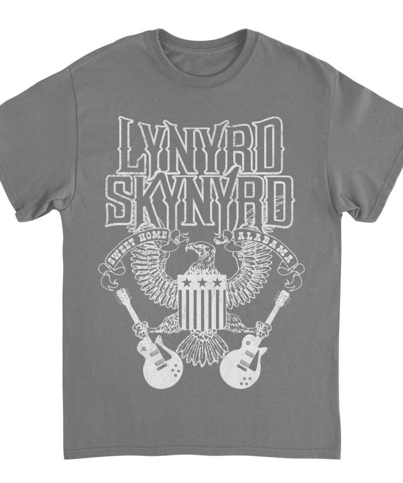 Lynyrd Skynyrd White Letters Charcoal T-Shirt