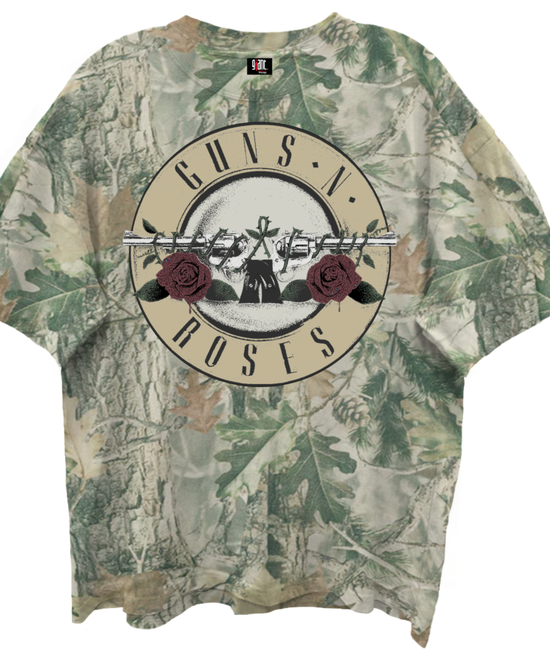 Giant Vintage Guns n Roses Bullet Logo Woodland Camo T-Shirt