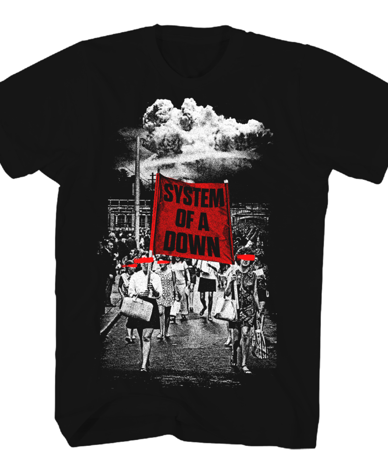 System of A Down Banner March Black T-Shirt