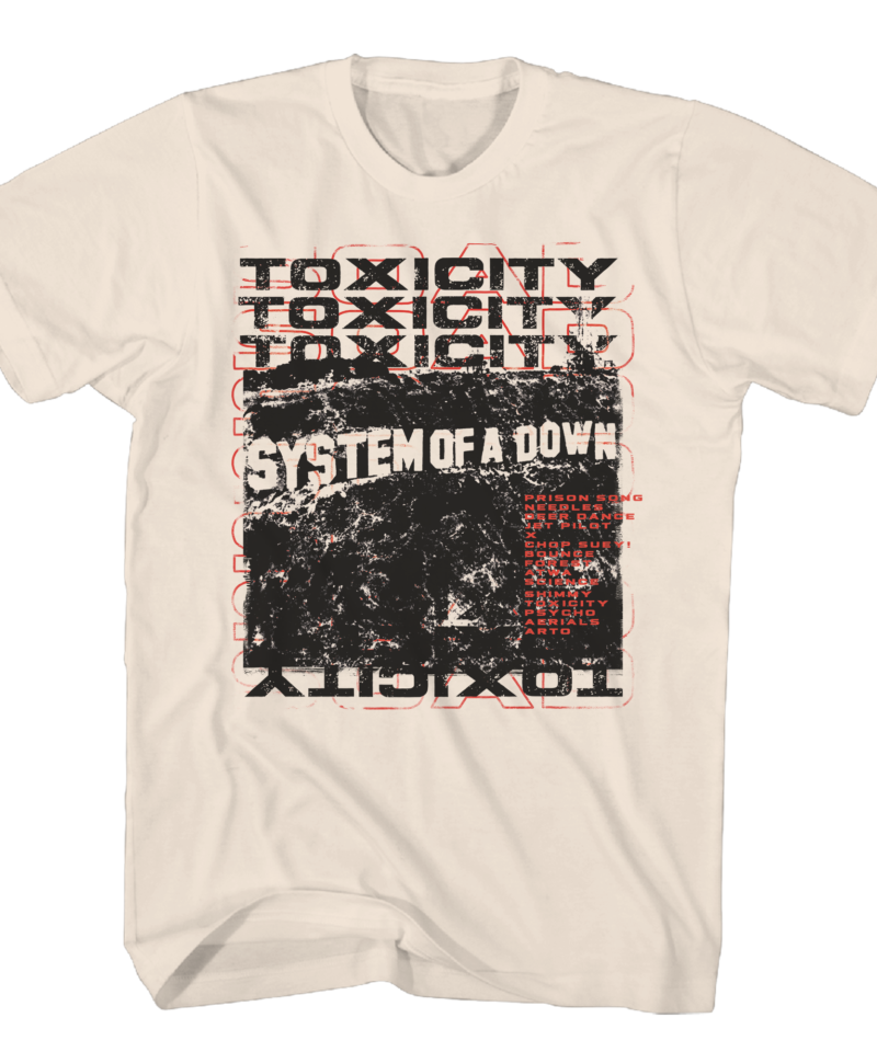 System of a Down Toxicity Stack Scribble Natural T-Shirt