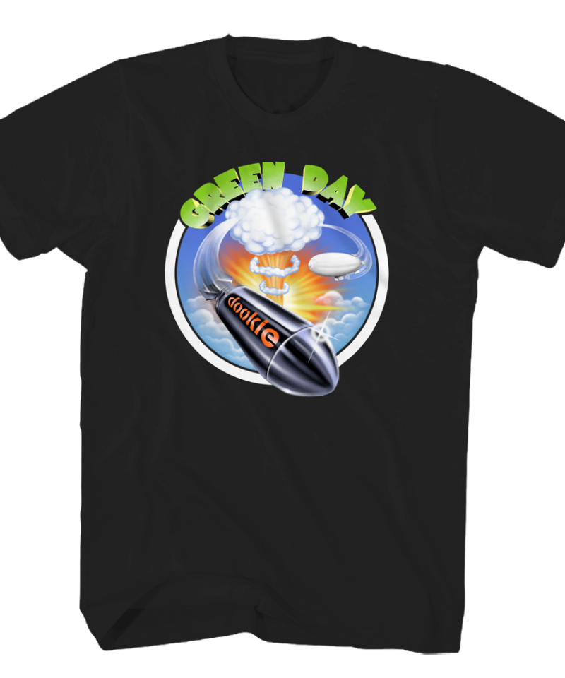 Green Day Dookie Rocket Black T-Shirt