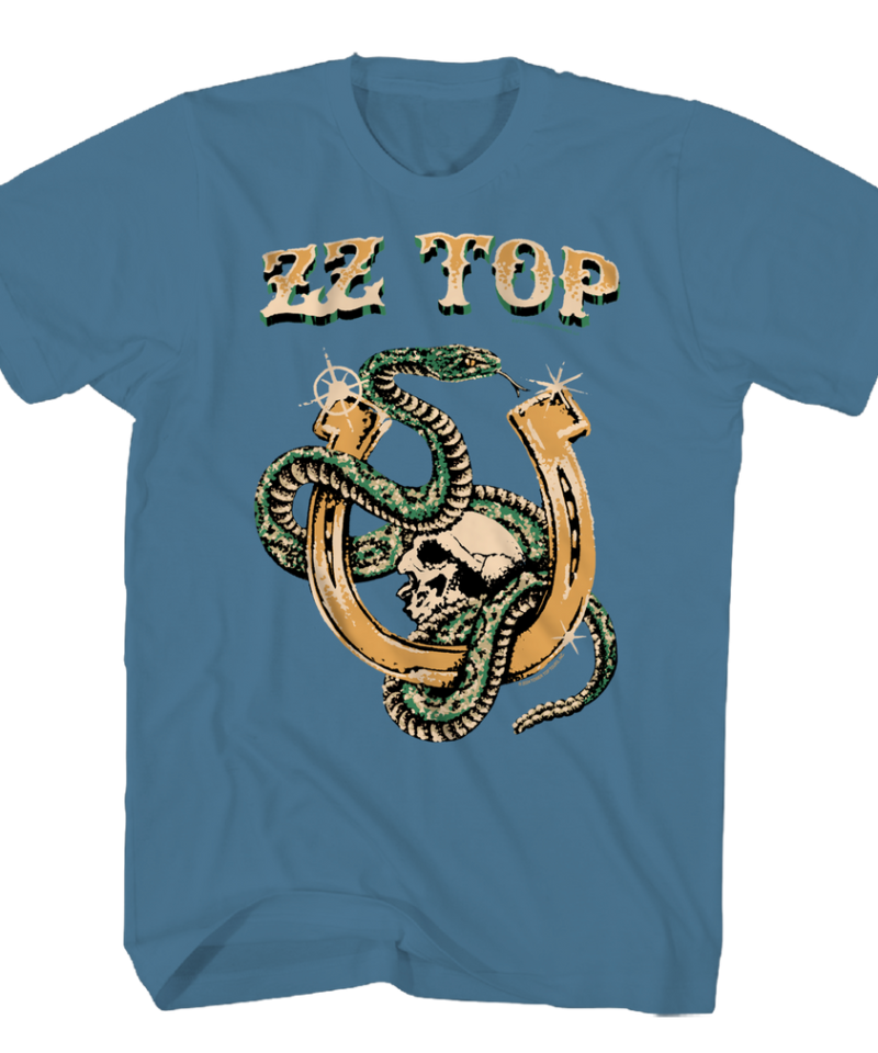 ZZ Top Snake Skull Blue T-Shirt