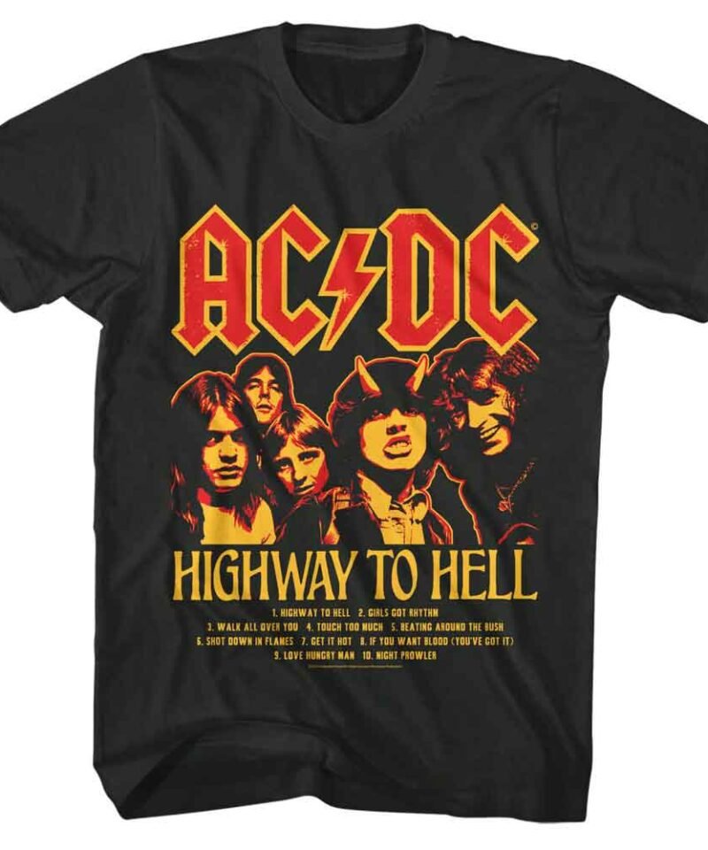 AC/DC HWTH Track List Smoke T-Shirt
