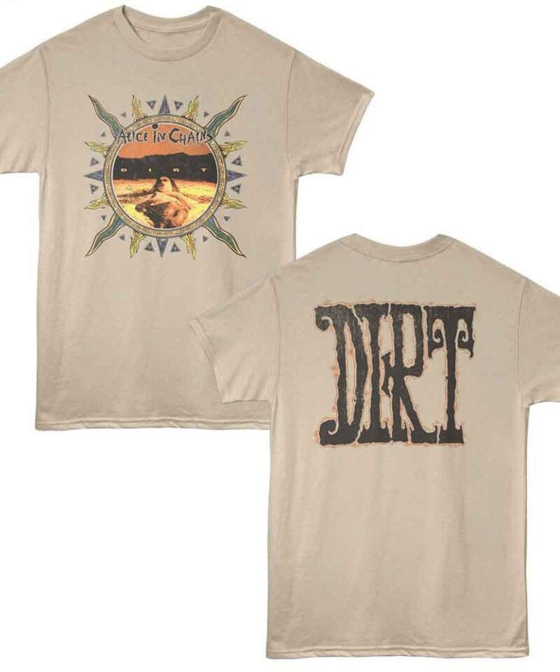Alice In Chains AIC Dirt Sand Front & Back Print T-Shirt