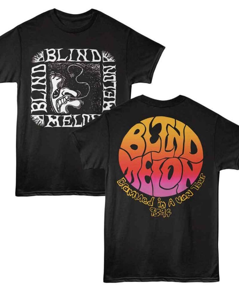 Blind Melon Crammed in a Van 2-Sided Print Black T-Shirt