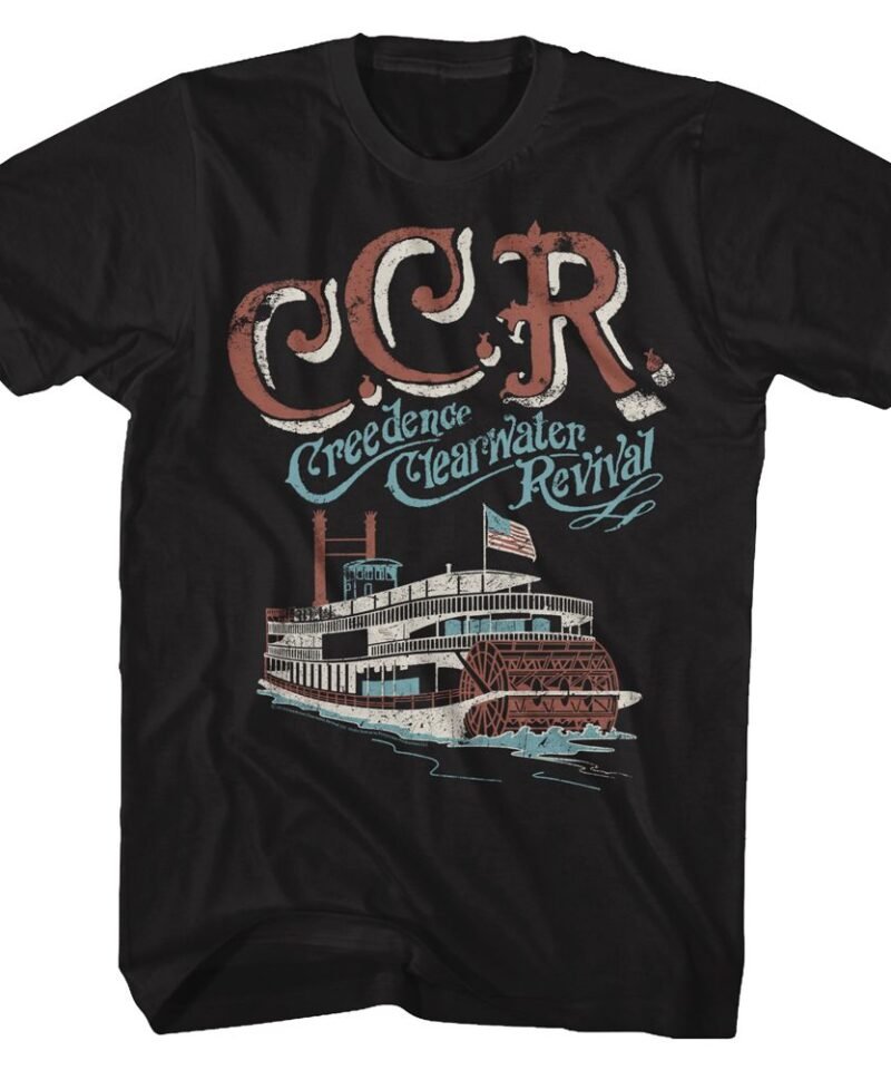 Creedence Clearwater Revival Riverboat Black T-Shirt