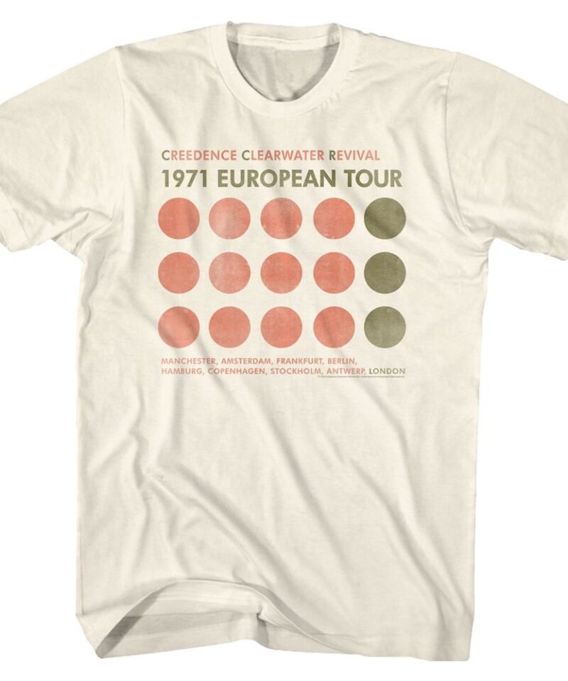 Creedence Clearwater Revival European Tour Natural T-Shirt