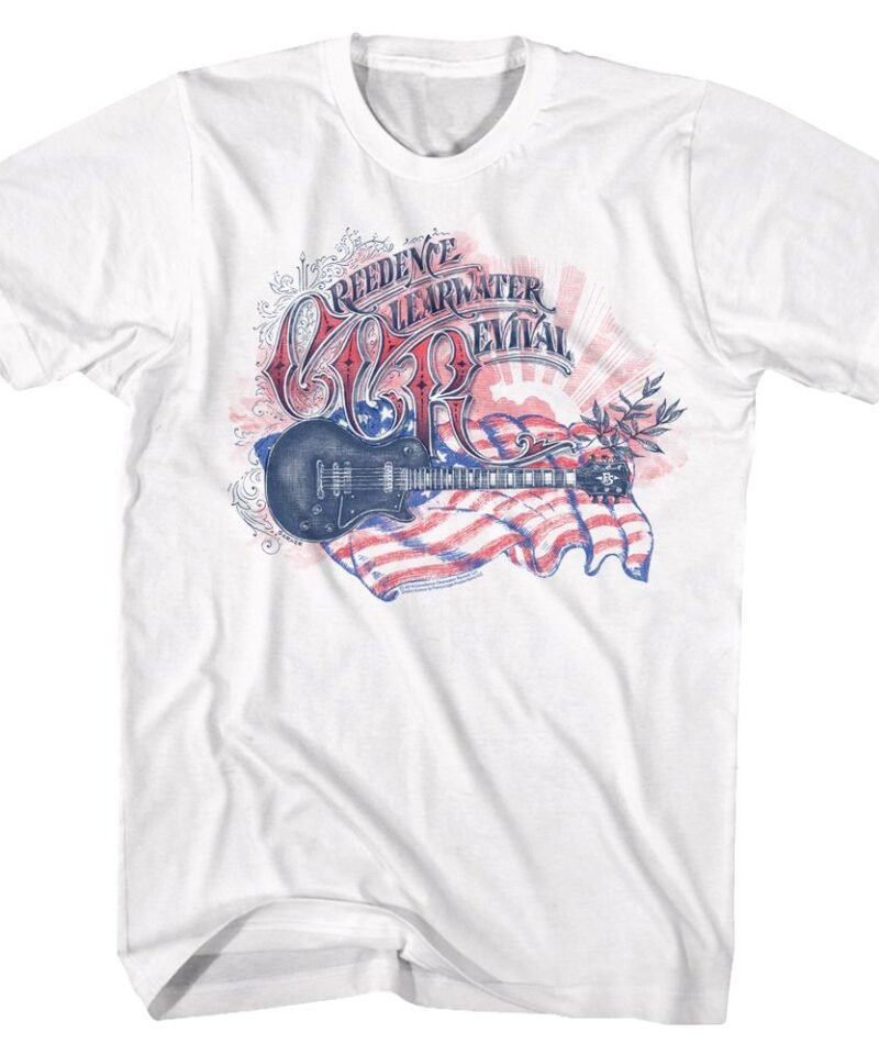 Creedence Clearwater Revival Flag White T-Shirt