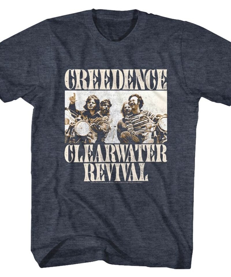 Creedence Clearwater Revival Bikes Photo Navy Heather T-Shirt