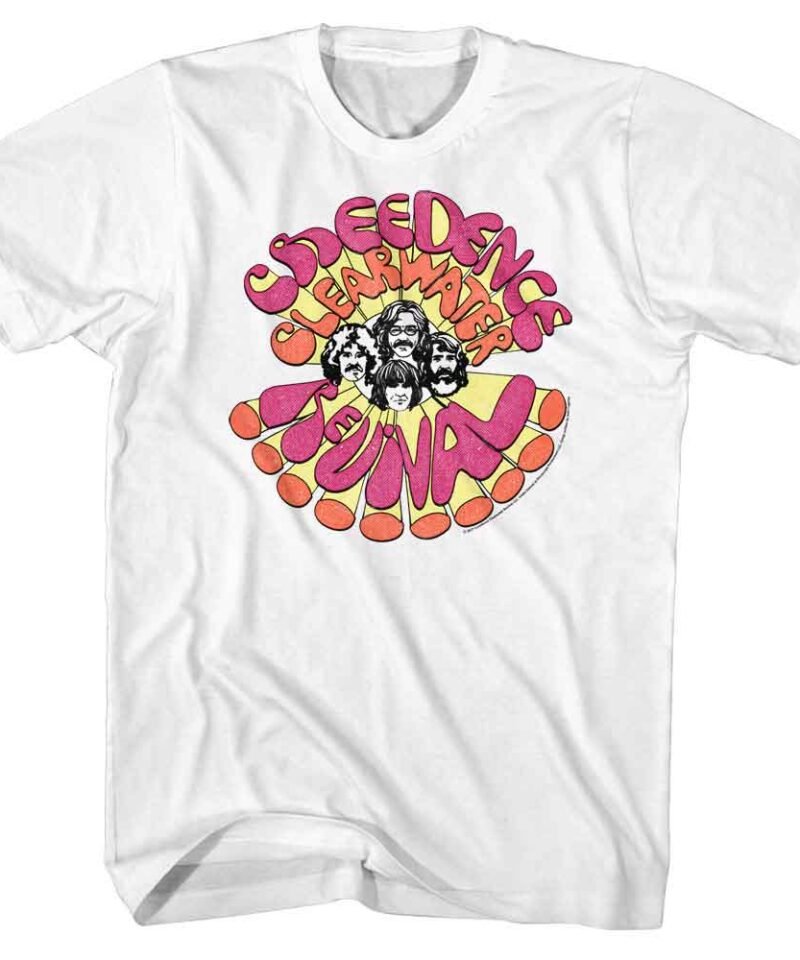 Creedence Clearwater Revival CCR Groovy White T-Shirt