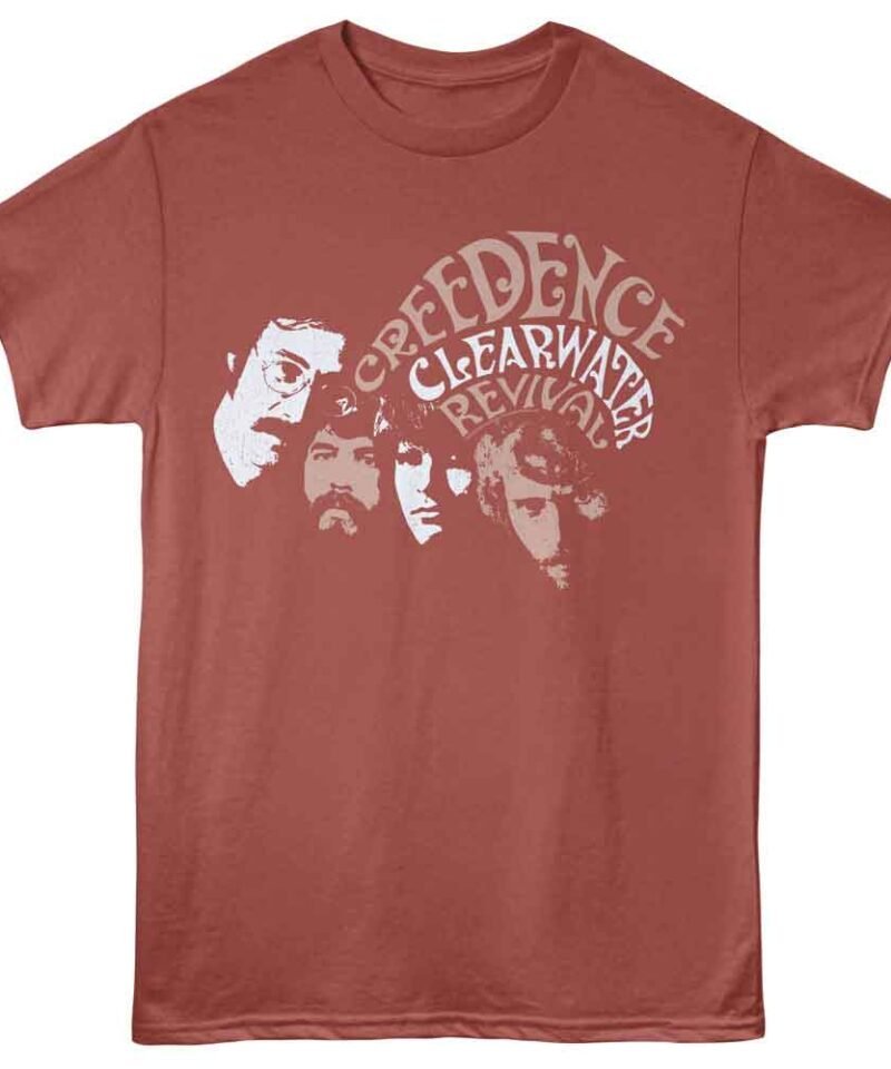 Creedence Clearwater Revival CCR Faces Terracotta T-Shirt