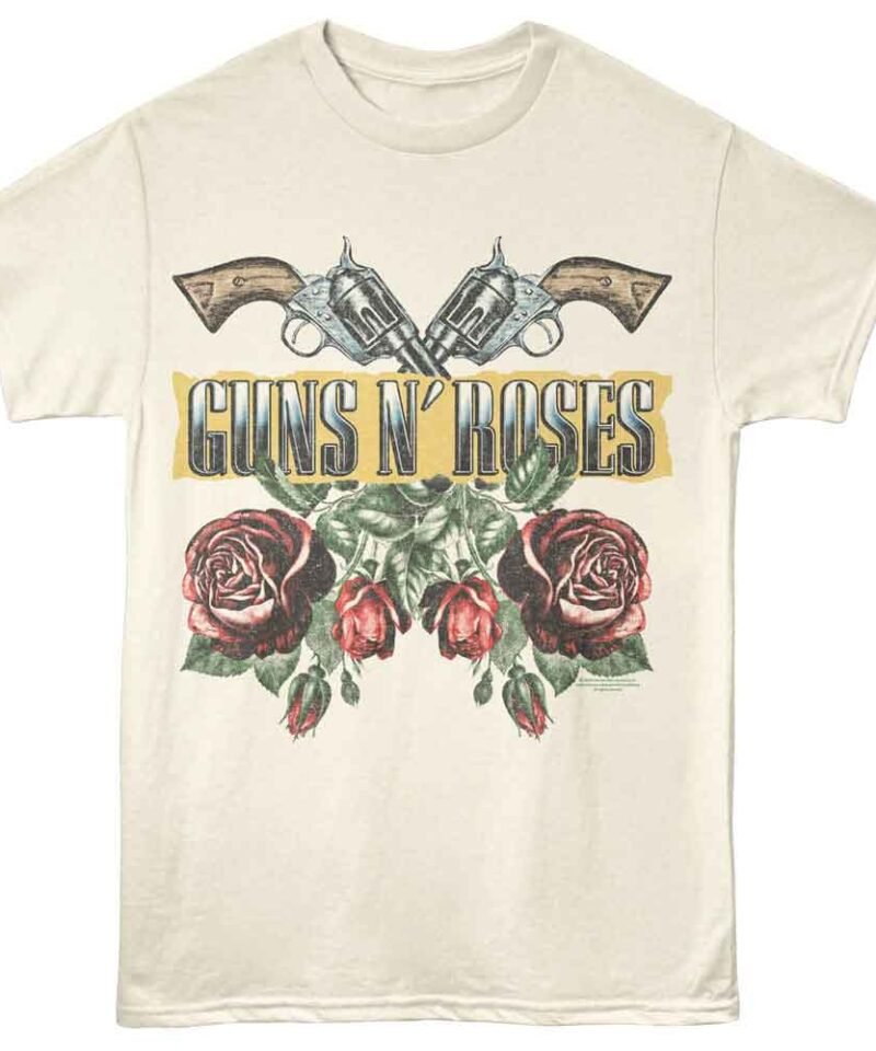 Guns n Roses GNR Roses and Guns Natural T-shirt