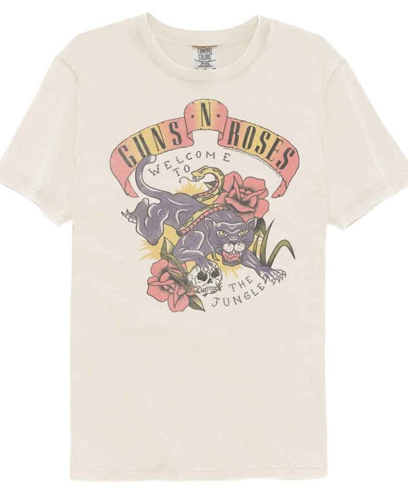 Guns n Roses GNR Tattoo Style Jungle Ivory T-shirt