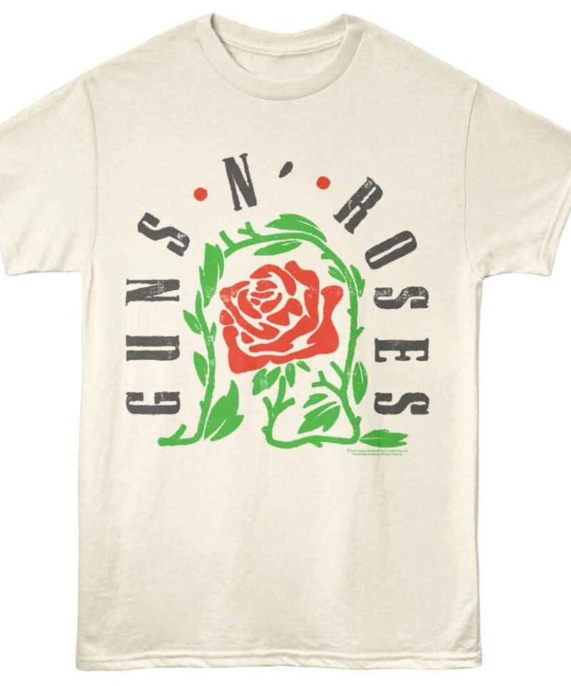 Guns n Roses GNR Thorned Rose Natural T-Shirt