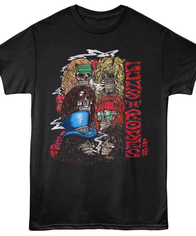 Guns n Roses Guns n Roses Vintage Skulls Black T-Shirt