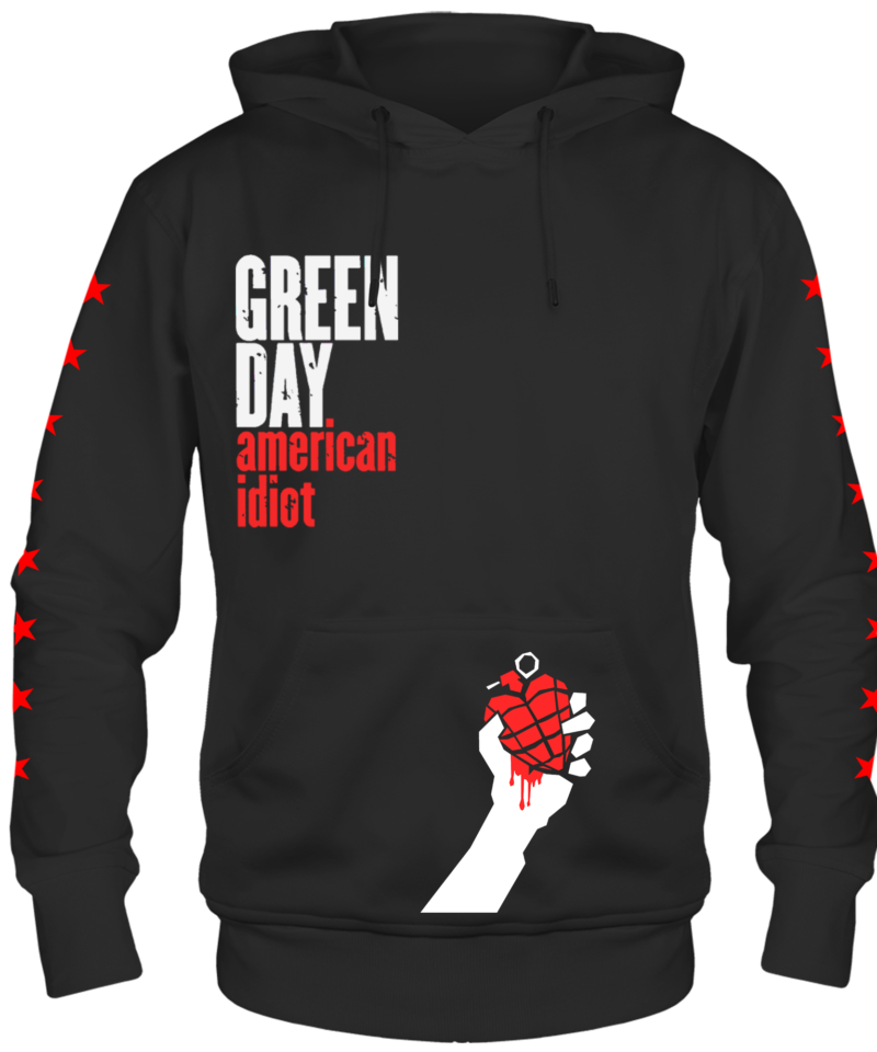 Green Day American Idiot Black Hooded Sweatshirt