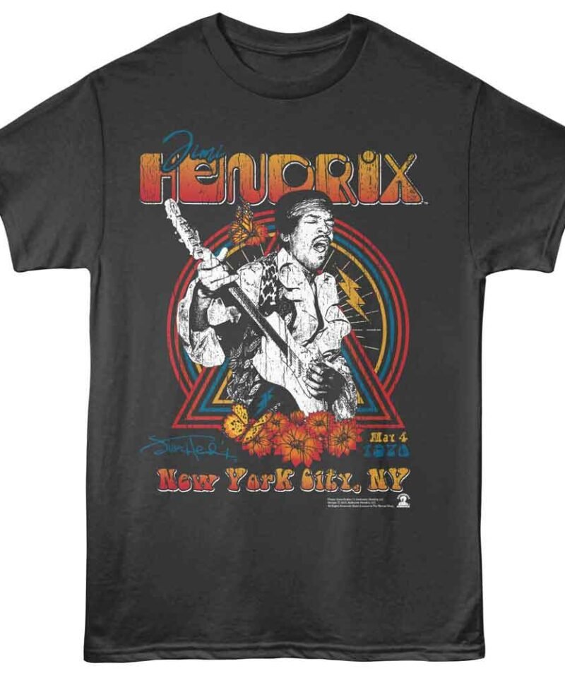 Jimi Hendrix New York 1970 Smoke T-Shirt