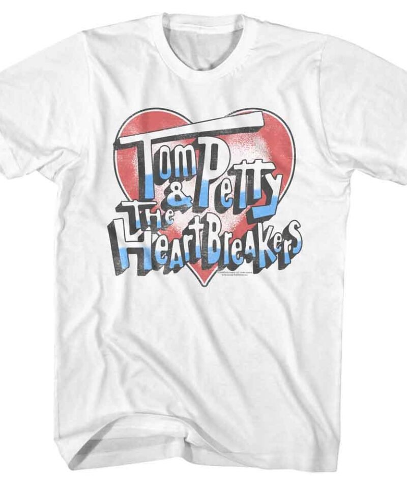 Tom Petty Americana Heart and Logo White T-Shirt