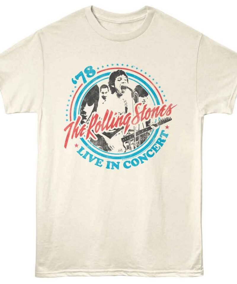 Rolling Stones Live in Concert 78 Natural T-shirt