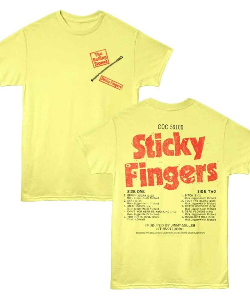 Rolling Stones Sticky Fingers Zip Yellow Heather T-Shirt