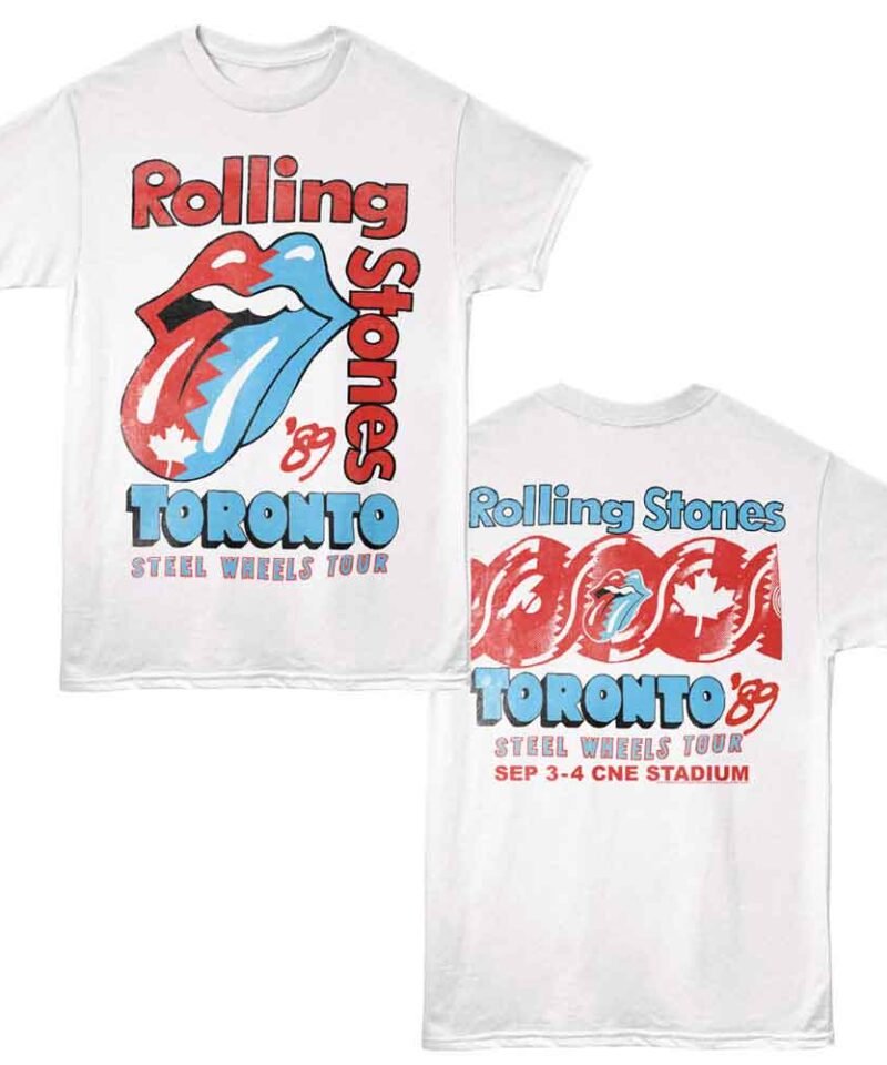 Rolling Stones Toronto Tour White Front & Back Print T-Shirt