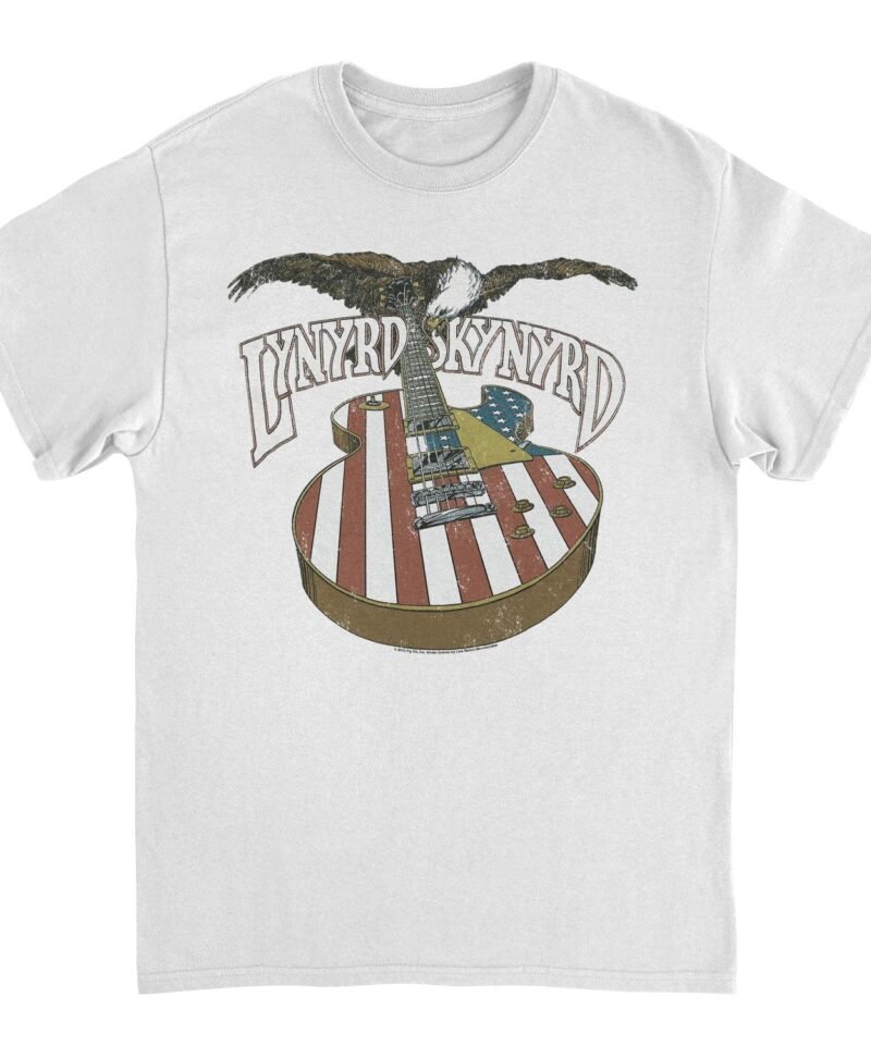 Lynyrd Skynyrd American Guitar And Eagle White T-Shirt