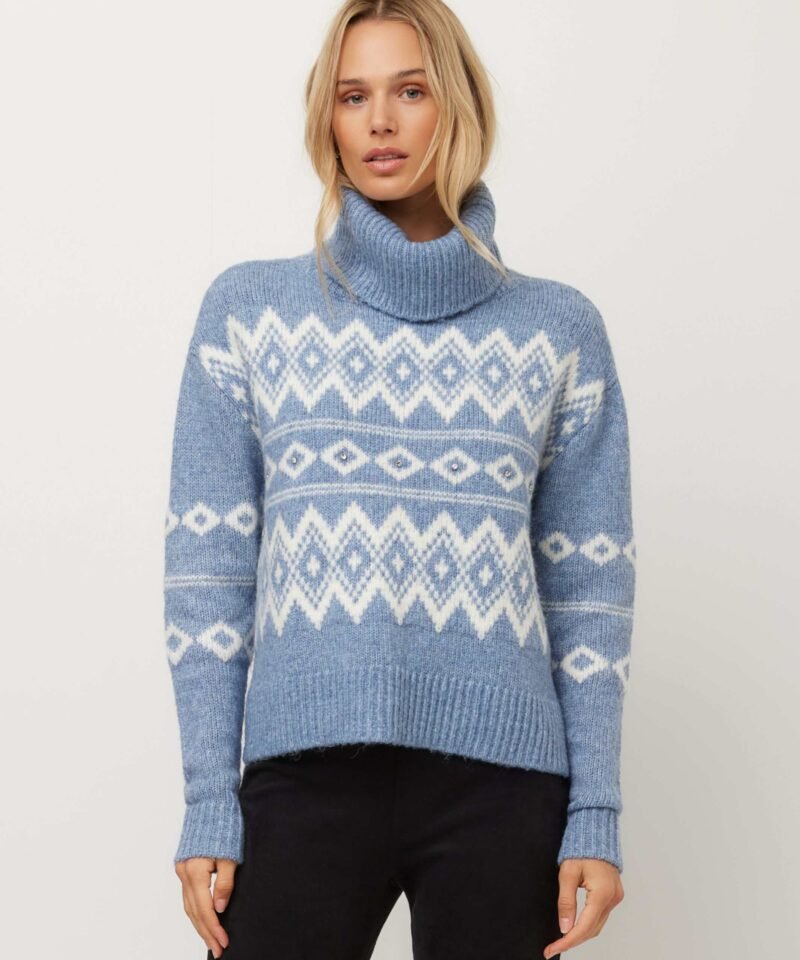 Esther Jacquard Sweater- Chambray