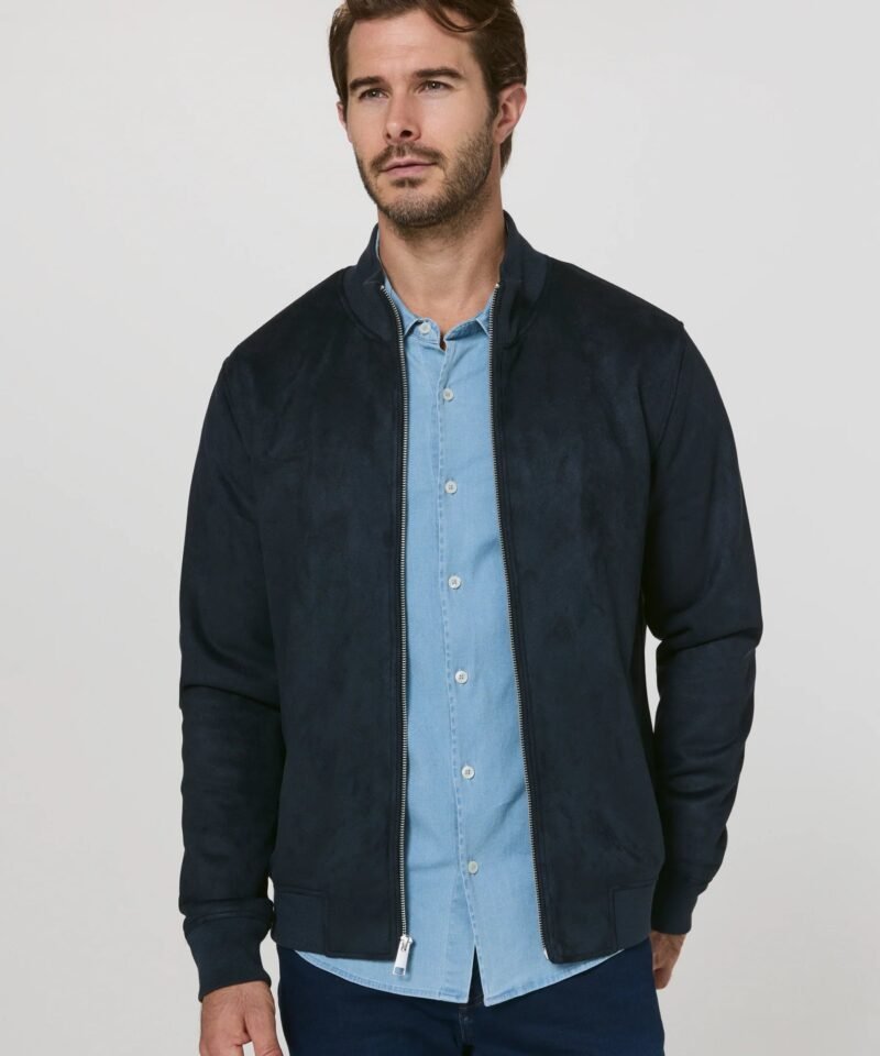 Dylan Suede Jacket- Petrol Navy