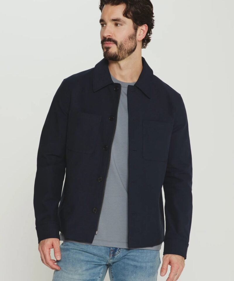 Baron Button Front Jacket- Navy