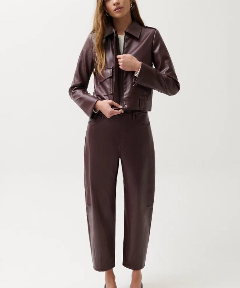 Eli High Rise Barrel Jean- Cabernet