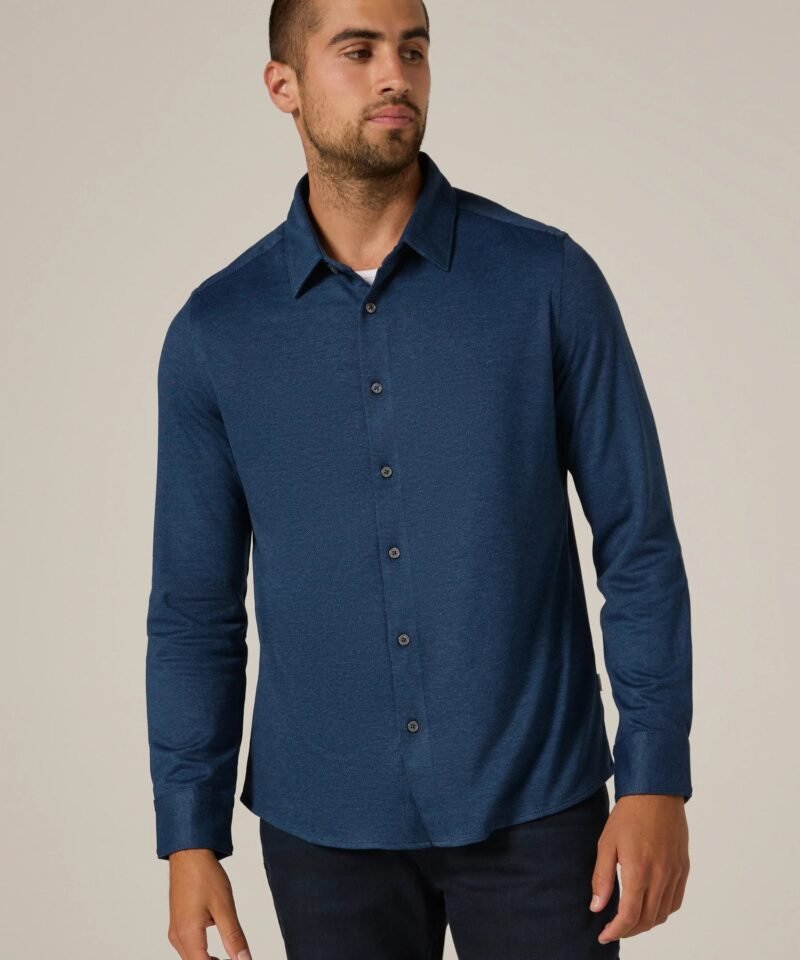 Bowery Long Sleeve Shirt- Navy