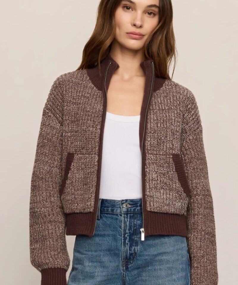 Ashford Zip Cardigan- Cocoa Bean