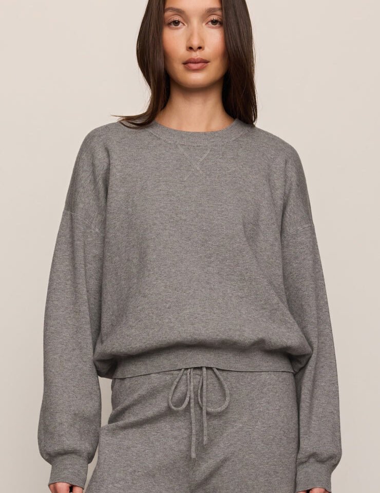 Take It Easy Sweater- Classic Heather Grey