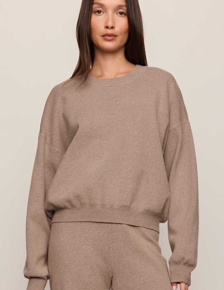 Take It Easy Sweater- Heather Ash