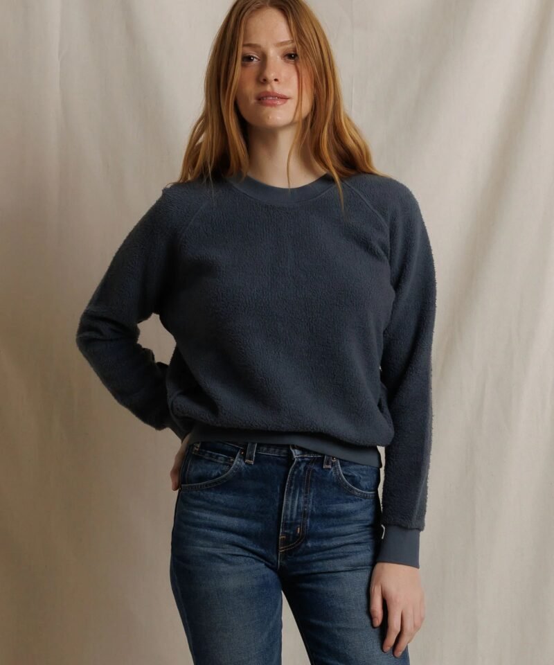 Ziggy Reverse Fleece Crew Neck Sweatshirt- Turbulence